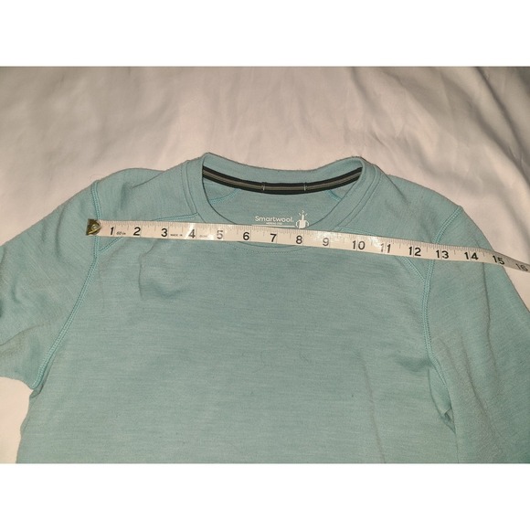 Smartwool Merino Wool 250 Base Layer Shirt Womens Small Teal Hole READ - Picture 8 of 16
